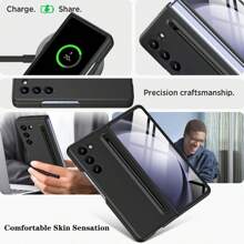 Hadaasi 1 buah Pena Stylus Lipat Multi-Warna, Lapisan Matte Lembut, Desain Satu Bagian dengan Slot Pena, Penutup Flip Magnetik, Tekstur Matte, Casing Pelindung Keras PC Tipis & Tahan Guncangan, Kompatibel dengan Galaxy Z Fold 6/Z Fold 5/Z Fold 4/Z Fold 3, Tahan Air, Anti Jatuh, dan Tahan Gores - MultiWarna - View 7