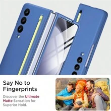 Hadaasi 1 buah Pena Stylus Lipat Multi-Warna, Lapisan Matte Lembut, Desain Satu Bagian dengan Slot Pena, Penutup Flip Magnetik, Tekstur Matte, Casing Pelindung Keras PC Tipis & Tahan Guncangan, Kompatibel dengan Galaxy Z Fold 6/Z Fold 5/Z Fold 4/Z Fold 3, Tahan Air, Anti Jatuh, dan Tahan Gores - MultiWarna - View 9