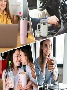 5 pièces de couvre-pailles personnalisés avec nom, bouchon de paille en silicone souple de grand diamètre 10 mm, forme de cœur, bouchon anti-poussière, couvercle de protection des pailles, compatible avec tasse, bouteille d'eau, multifonctionnel, durable, ornemental, anti-moisissure, adorable, de haute qualité, mignon, personnalisé, unique, pour elle, petite amie, famille, amis, fils, étudiants, travailleurs, enfants, pour anniversaires, mariages, remises de diplômes, pendaison de crémaillère