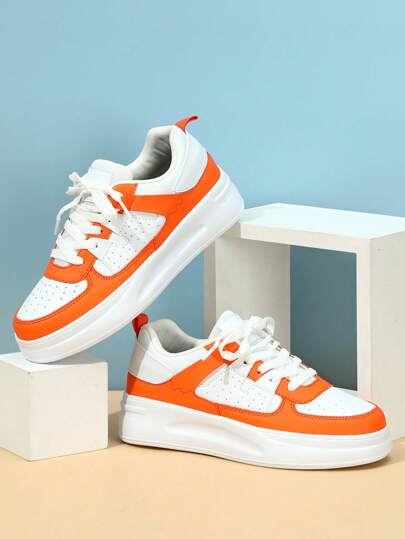 Herbst/Winter Flache Schnürsneaker, Multifarbige Reise-Freizeitschuhe, Schul-/Collegestil geeignet für Urlaubspartys, Abendessen