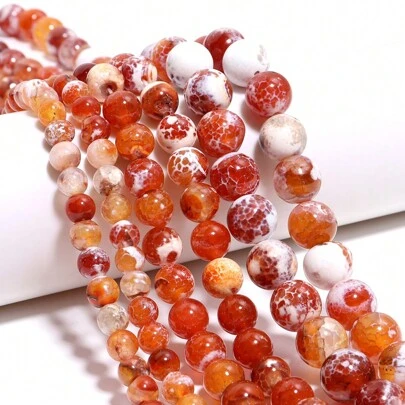 1 件天然红玛瑙珠，6 毫米/8 毫米/10 毫米，时尚手工 DIY 珠宝用品，适用于手链、项链、手机带、钥匙链，批发