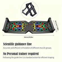 1 pieza Tabla multifuncional para hacer lagartijas para entrenamiento en casa y gimnasio, ayuda para lagartijas, dispositivo de entrenamiento de músculos del pecho, equipo de entrenamiento de fuerza - Multicolor - Ver 9