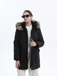 Winter Parka Jackets For Women,Thickened Ladies Puffer Jacket With Faux Fur Lining, Waterproof,Warm, Hooded Womens Winter Coats For Cold Weather