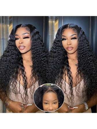 Wear And Go Glueless Wigs Pre Plucked 150% Density Pre Cut 5x5 Water Wave Lace Front Wigs Human Hair For Women Transparent Lace Closure Wigs Pre Plucked Transparent Lace Natural Color