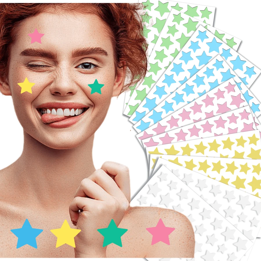 Nhãn dán ngôi sao dễ thương, Nhãn dán ngôi sao phần thưởng, Nhãn dán thiết kế khuôn mặt, Đồ trang trí văn phòng và tự làm, Đồ dùng học tập và lập kế hoạch cho giáo viên - Nhiều màu - Xem 1