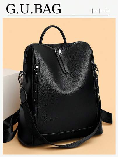 1pc Korean Style Women's Backpack Mommy Bag Large Capacity Shoulder Bag,School Bag,Portable,Laptop Compartment,Large Capacity,For Teen Girls Women College Students,Boys And Men,College,Middle School,High School,Outdoors,Travel,Outings,Elementary School,Office