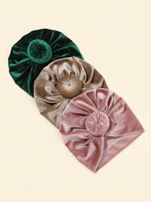 5 件装 1-6 个月婴儿冬季甜甜圈装饰羊毛头巾帽，户外可爱婴儿无檐便帽 - 彩色 - 查看 5