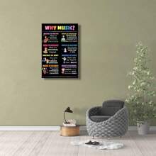 Musical Wall Art Painting Canvas Art Framed Sheet Music Posters Vintage Pictures Decorations Modern Music Wall Decor Life Without Flute Would Flat Poster Office Artwork Framed