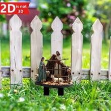 Trang trí cảnh Chúa giáng sinh ngoài trời với cọc sân, bộ cảnh Chúa giáng sinh ngoài trời Holy Family phù hợp cho bãi cỏ, vườn và trang trí nhà cửa dịp Giáng sinh - Nhiều màu - Xem 2