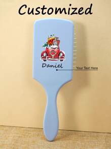 1 Pc Personalised Custom Comb,Large Square Air Cushion Comb With Handle, Detangling Hairbrush, Suit For Women Men And Kids , Detangling Haircomb For Massaging Scalp,Thin/Curly/Dry Hair,Customized Colorful Pattern&Name,Friend Gift Family Gift Hairbrush Kid Gift,Girl's Gift,Bridesmaid Gift,Christmas Gift,Merry Christmas