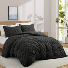 Peace Nest Microfiber Duvet Cover Set Twin Full Queen King Soft Clipped Design - Cướp biển đen - Xem 2