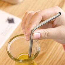 9Pcs/Set Stainless Steel Straws 215*6MM Reusable Metal Drinking Straws Metal Straws For Mugs Tumblers Party