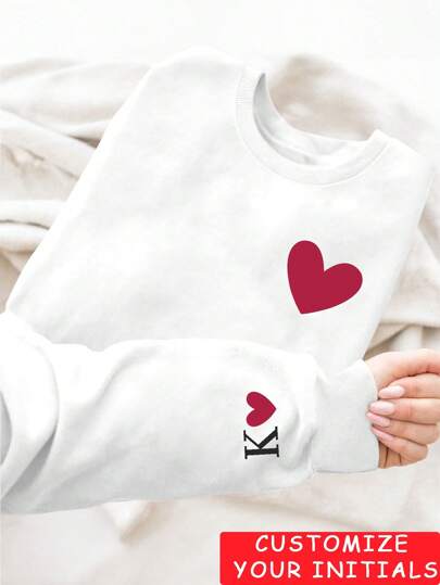 Customized Name Initial T-Shirt/Sweatshirt Gift For Girlfriend/Wife, Personalized Couple Pullover - Add Your Own Name Initial/Family Member/Group Friends For Personalized Printed T-Shirt, Logo | Business | Wedding Gift | Party | Birthday Gift | Halloween | Christmas, Custom Name Valentine's Day Ornamental Stylish,Fashion,Hipster,Contracted,Easy Costume,Minimal Chic,Casual,Cozy Unique,Custom Treasure-Finds,Belle Costume Ideal Gifts For Her Family,Friends,Children,Pink Girls For Mother's Day,For Children's Day,For Vacation