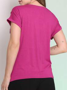 Women's Classic Versatile Plus Size T-Shirt 2024 - 紫色 - 查看 2