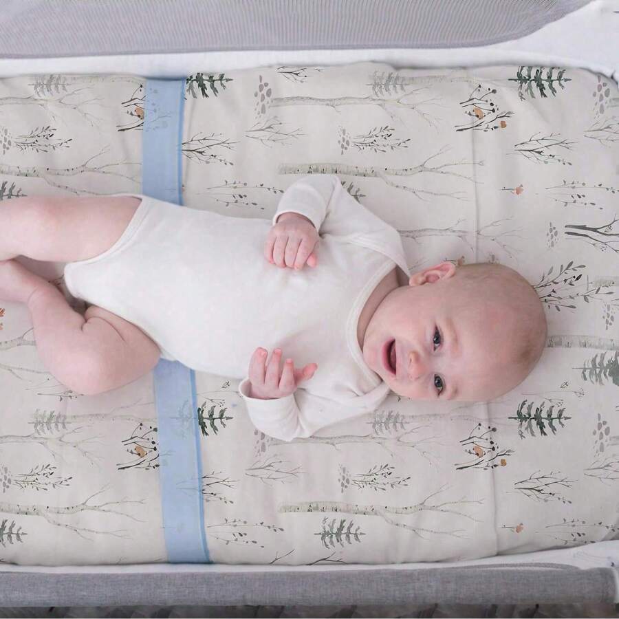 2pcs Baby Cotton Blend Fitted Crib Sheets, Super Stretchy Cartoon