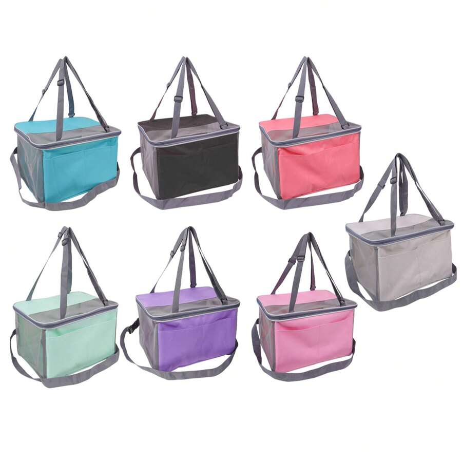 1pc Pet Car Carrier Bag, Fashionable Cat Bag, Portable Foldable Pet Car Seat Carrier