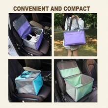 1pc Pet Car Carrier Bag, Fashionable Cat Bag, Portable Foldable Pet Car Seat Carrier