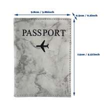 [Customized] Personalized Name Engraved PU Leather Passport Cover, Portable Travel Accessory Passport Holder, Ticket Holder, Card Holder, Customized - Purple - View 2