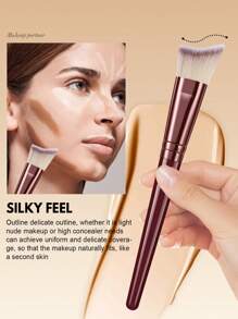 18-20-22-25-30 件套酒红色化妆刷套装，高品质合成毛眼影晕染刷套装，化妆工具 - 彩色 - 查看 6