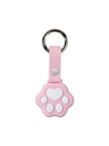 GeekShare Ốp lưng thiết kế hình chân mèo tương thích với Apple AirTag - Hồng và trắng - Xem 3