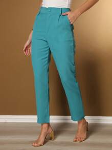 Women's Pants/Tailored Pants/Basic Pants/Elegant Pants/Skinny Pants/Blogger Pants/Fashion Pants - 0.霧綠 - 查看 3