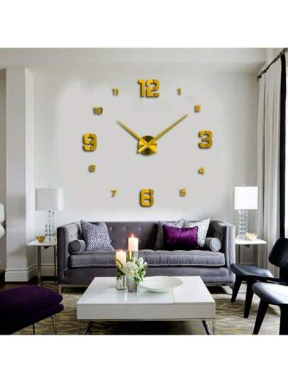 Moderne 16 Inch DIY Acrylic Wand Klok Large Silent Non Ticking Living Room, Bedroom, Kitchen Customizable Zwart Numeral ative Minimalist Easy Installation, Perfect Home Office ,Home ,Room Birthday Graduation Bedroom Dormitory Back To School view 4