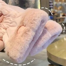 1 件冬季保暖女士手套 - 柔软厚实，羊毛衬里，兼容触摸屏，防风，防水，透气，适合滑雪、骑行、骑摩托车和户外活动，冬季暖手器