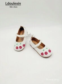 New Girls Cute Floral & Pearl Design Soft Non-Slip Flat Shoes, Simple Casual Princess Shoes, Sweet Match For Daily Wear, Spring/Summer/Autumn - Beige - View 7