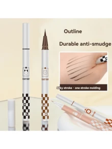 Bút kẻ mắt 4 màu 0,01mm siêu mịn, chống thấm nước và mồ hôi, lâu trôi và nhanh khô, chống nhòe với đầu cọ mỏng, phấn mắt dạng thỏi Slouchy Girl, quà tặng lý tưởng cho phụ nữ vào dịp Giáng sinh/ngày lễ - trắng - Xem 6