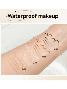 Bút kẻ mắt 4 màu 0,01mm siêu mịn, chống thấm nước và mồ hôi, lâu trôi và nhanh khô, chống nhòe với đầu cọ mỏng, phấn mắt dạng thỏi Slouchy Girl, quà tặng lý tưởng cho phụ nữ vào dịp Giáng sinh/ngày lễ - trắng - Xem 3