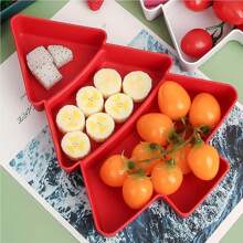 1-Piece Set - Creative Christmas Gift Tree Shaped Tray - Suitable For Christmas Gift Decoration -3 Compartments Food Tray 1 Plastic Partition Fruit Tray, Snack Tray - Perfect For Christmas Gift Parties - Table Storage Tray, Suitable For Nuts, Snacks, Candies And Fruits - Make Your Party More Perfect Home Room Decoration,Kitchen,Christmas Gift - Multicolor - View 3