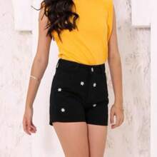 Basic Black Shorts For Children And Young People, Margarida, For Summer - màu đen - Xem 2
