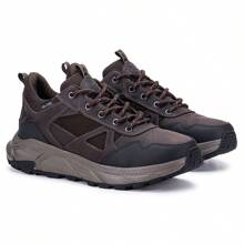 Men's Leather Short-Cut Sneakers With Resistant EVA Sole - 鏽棕色 - 查看 2