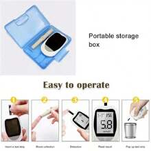 Glucometro Digital Medidor De Glucosa 50 Tiras Reactivas 50 lancetas - Blanco - Ver 3