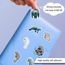 55PCS Manatee Stickers Vinyl Aesthetics Stickers For Scrapbooking, Diary, Laptop, Bumper, Skateboard, Water Bottle, Computer, Phone, Cartoon, Hard Hat, Car Stickers And Decals - Multicolor - View 8