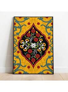 1pc Mughal Tree Of Life Cypres Turkish Paisley Vintage Plant Floral Print Poster Folk Art Home Decor Painting No Frame Rama Decoration,Wall Art,Canvas E-I-D - Multicolor - View 7