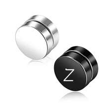 Stainless Steel Magnetic Clip-On Earrings, Minimalist Round Magnetic Ear Studs, Double Sided, Suitable For Men & Women, Sweet & Cute Style Healing Earring