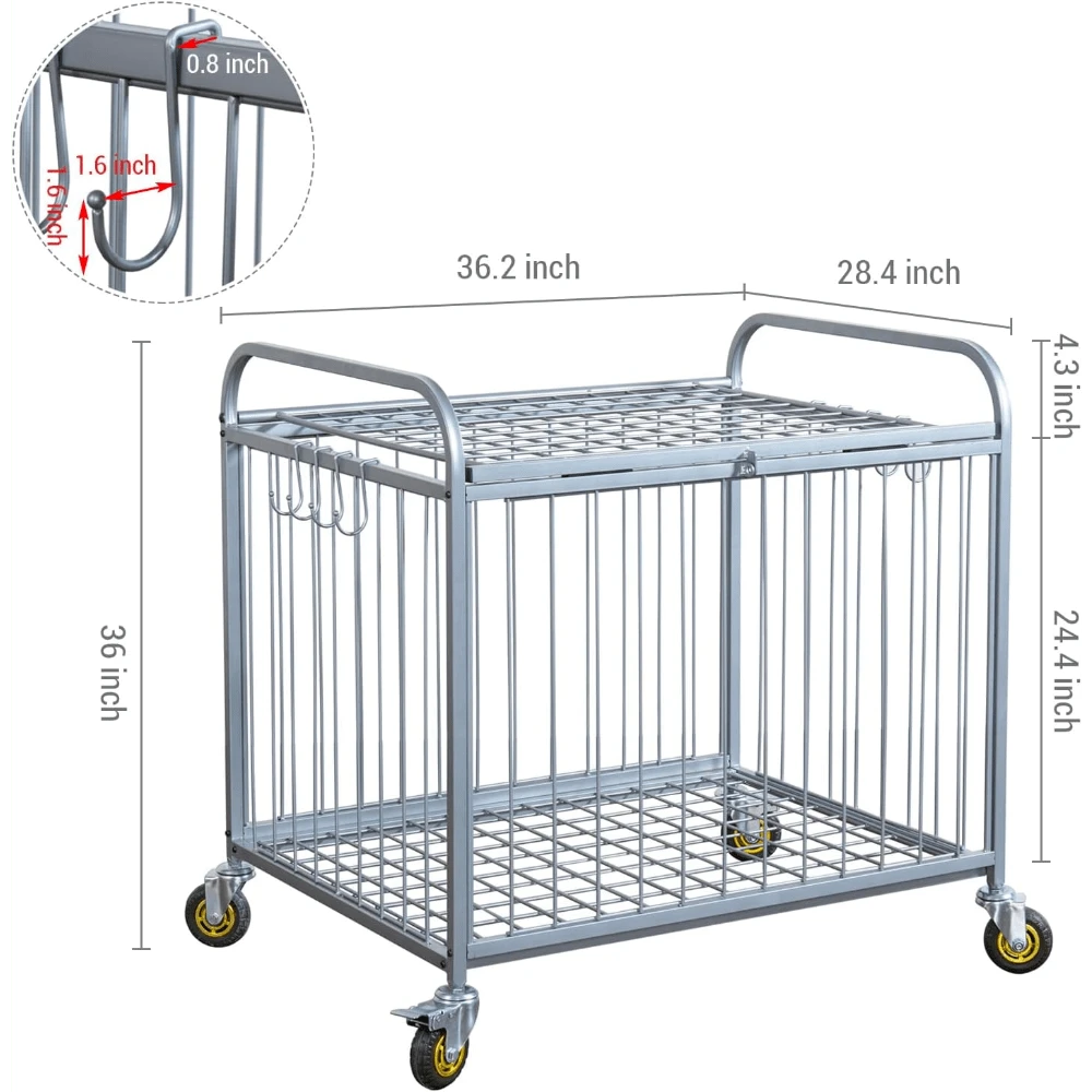 Large Capacity Metal Rolling Multi Sports Ball Cage Storage Hopper, Gym