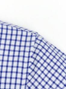 1 Stück Herren Karohemd aus Oxford, Langarm, Lässig, Frühling, Herbst