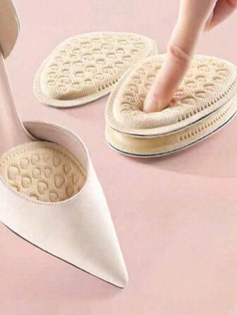 1pair Soft Round Toe Anti-Pain Insoles With Heart-Shaped Cushioning Pad, Non-Slip, For High Heels And Casual ShoesBody Care For Travel,Sport,Outdoor,Belt,Stickers School