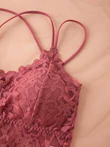 5pcs/Set Sexy Lace Lingerie Set, Backless Wirefree Bra And Camisole Top, Comfortable, For Spring/Summer