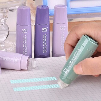 Set de 4 cintas adhesivas doble cara con cabezal giratorio y telescópico, suministros para scrapbooking de adultos, cinta para fotos de scrapbooking, manualidades, álbumes de recortes y tarjetas