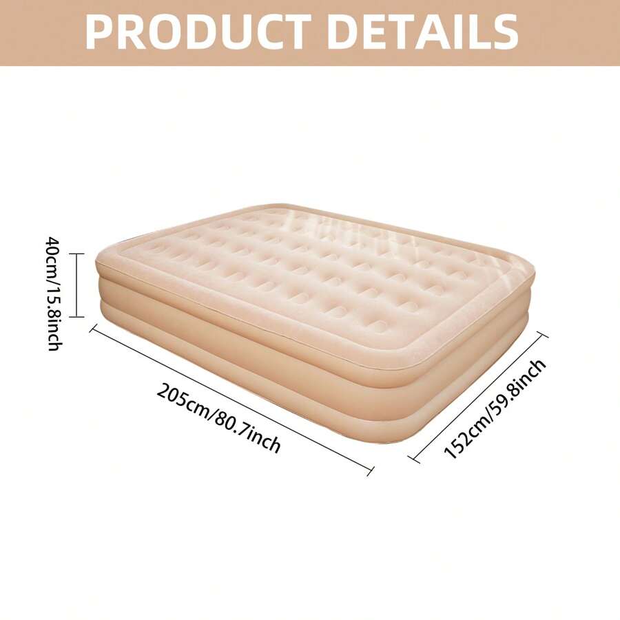 Air Mattress Inflatable Air Bed Flocked Surface Travel Bed Sleeping Pad