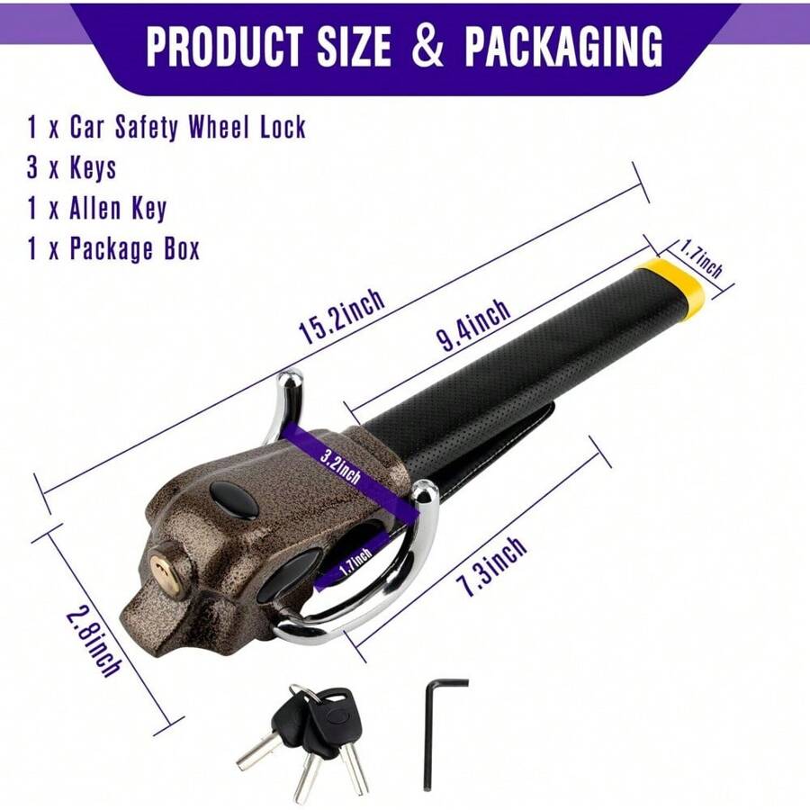 Car Steering Wheel Lock Universal AntiTheft Device Steering Wheel