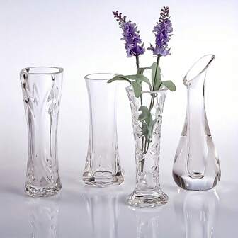 1pc Creative Vases Transparent Flower Vase Home Decoration Acrylic Tabletop Decoration Ornament Vase Bell-Shaped Vase Room Decor Glass Vase