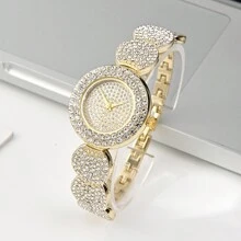 1pc Business Starry Rhinestone Decor Elegant Fashion Bracelet Watch