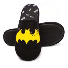 Batman Mens Distressed Logo Slippers (Black/Yellow) - Black - View 5