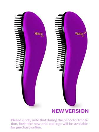 VMAGIC care 紫色顺发梳 - 轻松梳开打结的头发 - 男女皆宜 - 干湿发均可使用