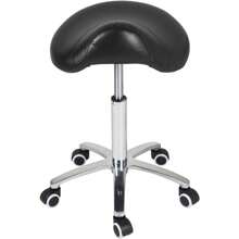 Antlu Saddle Stool Rolling Chair For Medical Massage Salon Kitchen Spa Drafting,Adjustable Hydraulic Stool With Wheels (Without Backrest, Black) - 黑色 - 查看 7