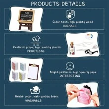 14 pièces/ensemble réaliste miniature combo sac à dos, set miniature 1:12 fournitures scolaires micro modèle, papeterie créative minuscule, comprend mini-sac à dos, lunettes, mini-ardoises, bloc-notes, crayon, meilleurs cadeaux